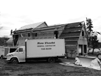 image of truck parked near work site